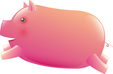 Pig Cartoon Character Illustration