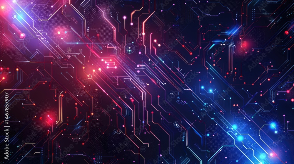 Poster abstract digital shape or line of technological cyber style particle design connect in surreal elect