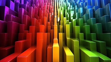 Vibrant abstract cityscape a captivating view of colorful towering blocks radiating creativity and innovation visually stimulating art