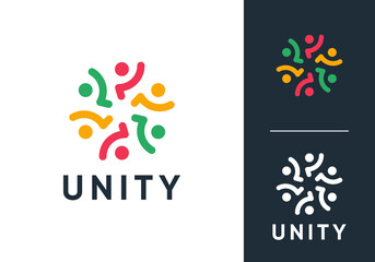 people community logo. abstract teamwork, human hub social design vector concept