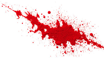 Abstract Red Paint Splash on Transparent Background