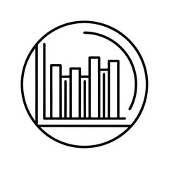 Obraz premium business graph icon line art vector silhouette