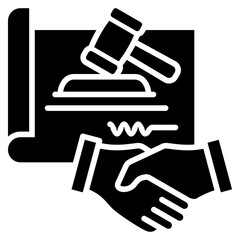 Contract Law Glyph Icon