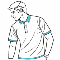 Obraz premium vector illustration of a man in white shirt