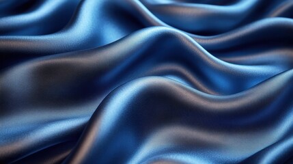Obraz premium Elegant blue satin drapery folds