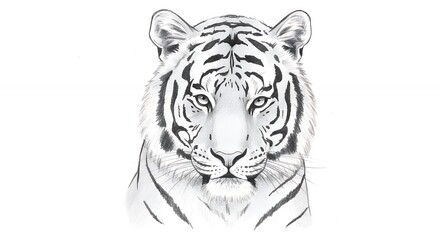 Tiger head drawing portrait