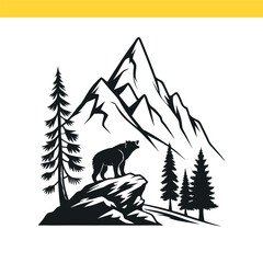 vector illustration of a mountain landscape