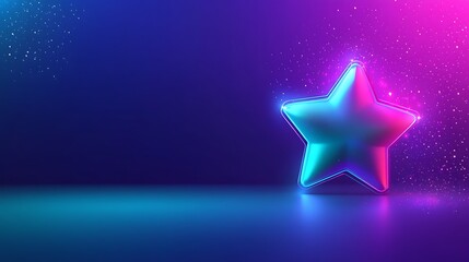 Abstract star in vibrant neon colors