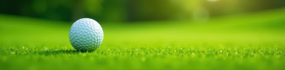A pristine golf ball rests on a lush green putting surface , competition, clean, plant