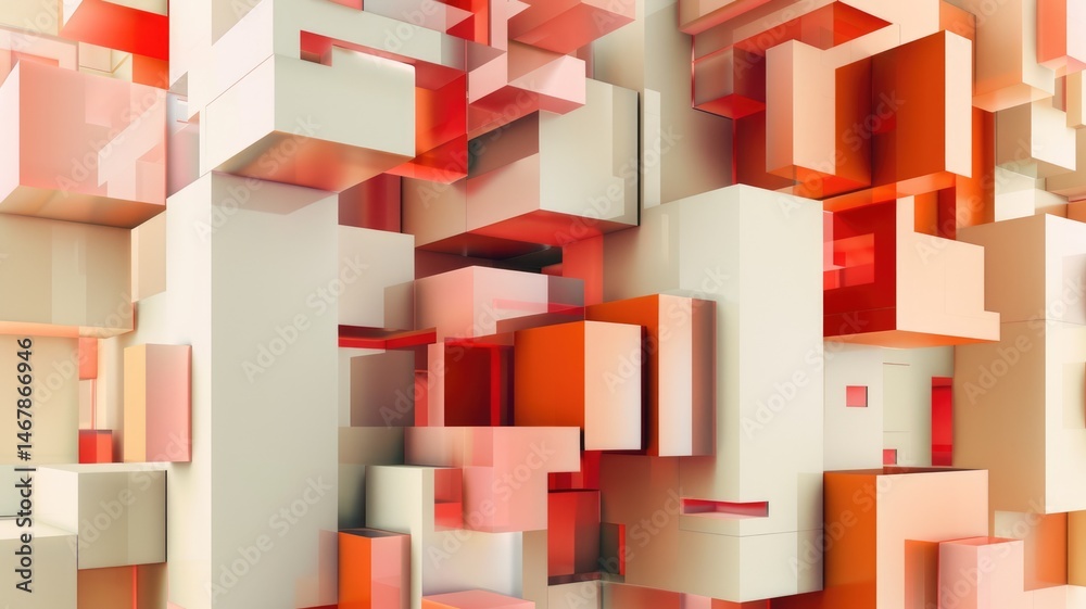 Poster abstract picture micro particle in geometric shape represent data flow. vivid flowing object with hi