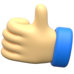 3D Thumbs Up Icon – Positive Gesture Hand Symbol