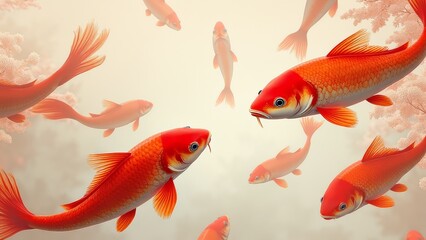 Indoor Goldfish Art Painting Landscape