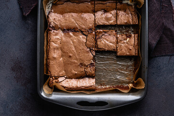 Cheesecake brownies, cream cheese filled chocolate sheet cake