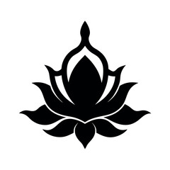 Lotus Rise Tattoo Silhouette Vector Black Artwork