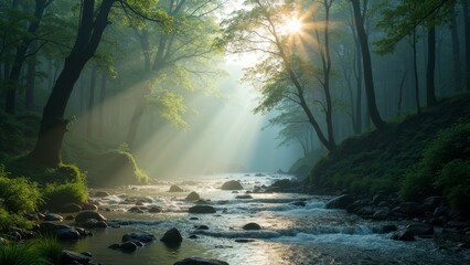 Forest Stream Natural Landscape Map