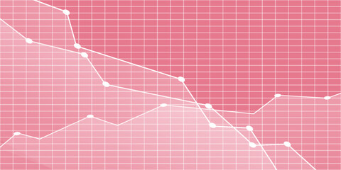 Abstract financial chart with uptrend line graph and numbers in stock market on gradient white color background. Trend lines, columns, market economy information background