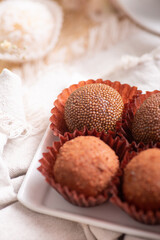 Brigadeiros traditional brazilian dessert sweet food chocolate truffles