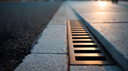 Obraz premium Textured Composite Drainage System with Grey Tar Accents – Immersive Visual for Sustainable Urban Design and Digital Wellness Branding