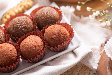 Brigadeiros traditional brazilian dessert sweet food chocolate truffles