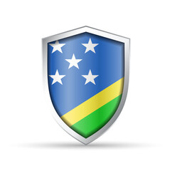 Solomon Islands Flag Glossy Shield Icon