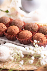 Brigadeiros chocolate truffles brazilian tradicional dessert sweet food