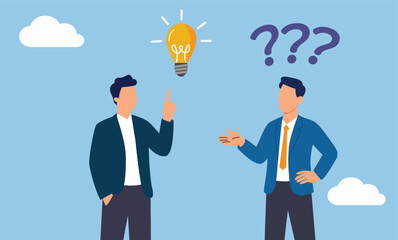 Businessman with a light bulb in hand symbolizes a bright business idea and innovation