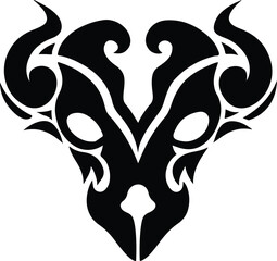 Ornamental Animal Skulls Vector Illustration | Tribal Bull, Deer, Goat, Ram Skull Designs | Tattoo Style, Floral Bones, Ethnic Decorative Skull Art, Gothic Wild Animal Skull Clipart Collection