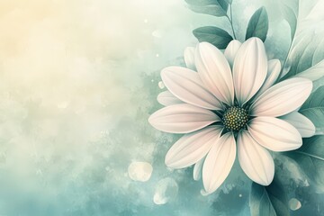 Delicate floral design in soft pastel tones.