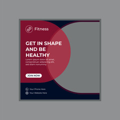 Gim and Fitness Square Social Media Template