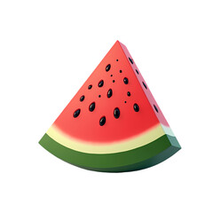 Juicy Watermelon Slice Summer Fruit Image isolated on transparent background