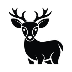 Minimal Negative Space Deer Design | Abstract Deer Head in Sleek Silhouette, Simple Animal Line Art, Geometric Wildlife Artwork for Logos, Posters, and Digital Art