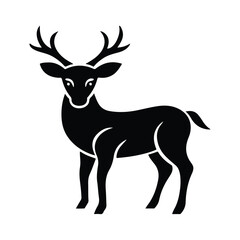 Contemporary Minimal Deer Illustration | Negative Space Deer Design with Elegant Antlers, Clean and Modern Vector Artwork, Perfect for Animal Lovers and Graphic Designers