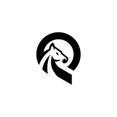 letter Q horse logo