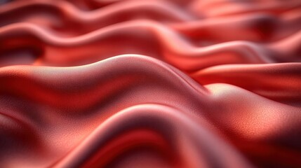 Fototapeta premium Cherry silk fabric with smooth curved flow