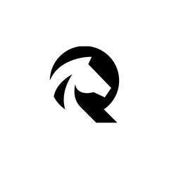 letter Q horse logo
