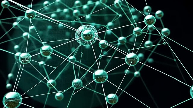 Abstract network of interconnected spheres