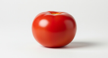 Vibrant Red Tomato: A Single, Perfect Specimen on a Clean White Background, Ideal for Food, Health, and Culinary Projects