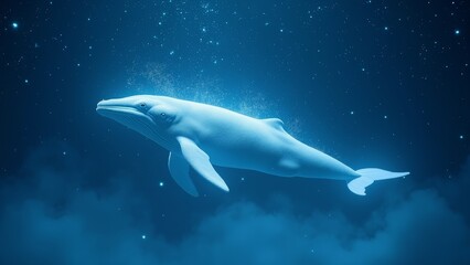 Fototapeta premium Underwater Whale Swimming Scene Picture