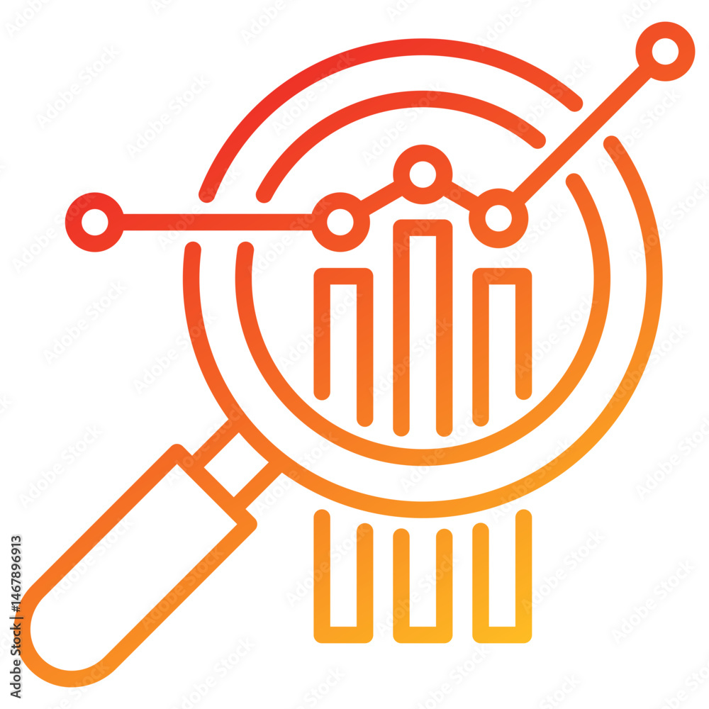 Poster analyze line gradient icon
