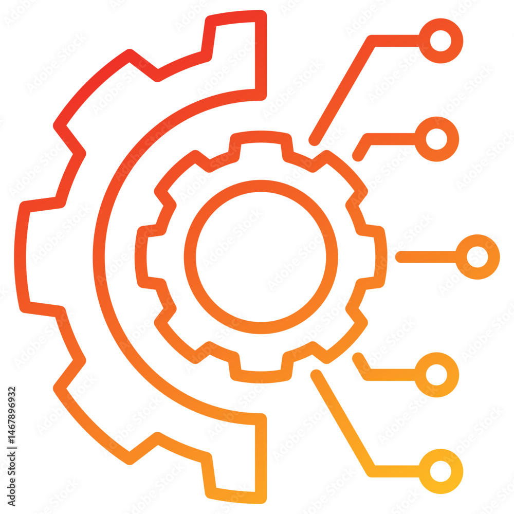Poster engineering line gradient icon
