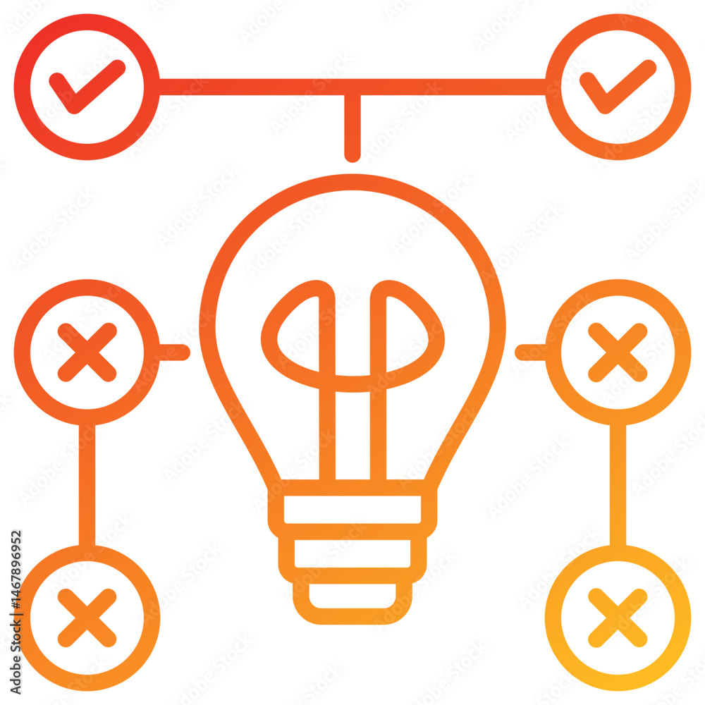 Poster Trial And Error Line Gradient Icon