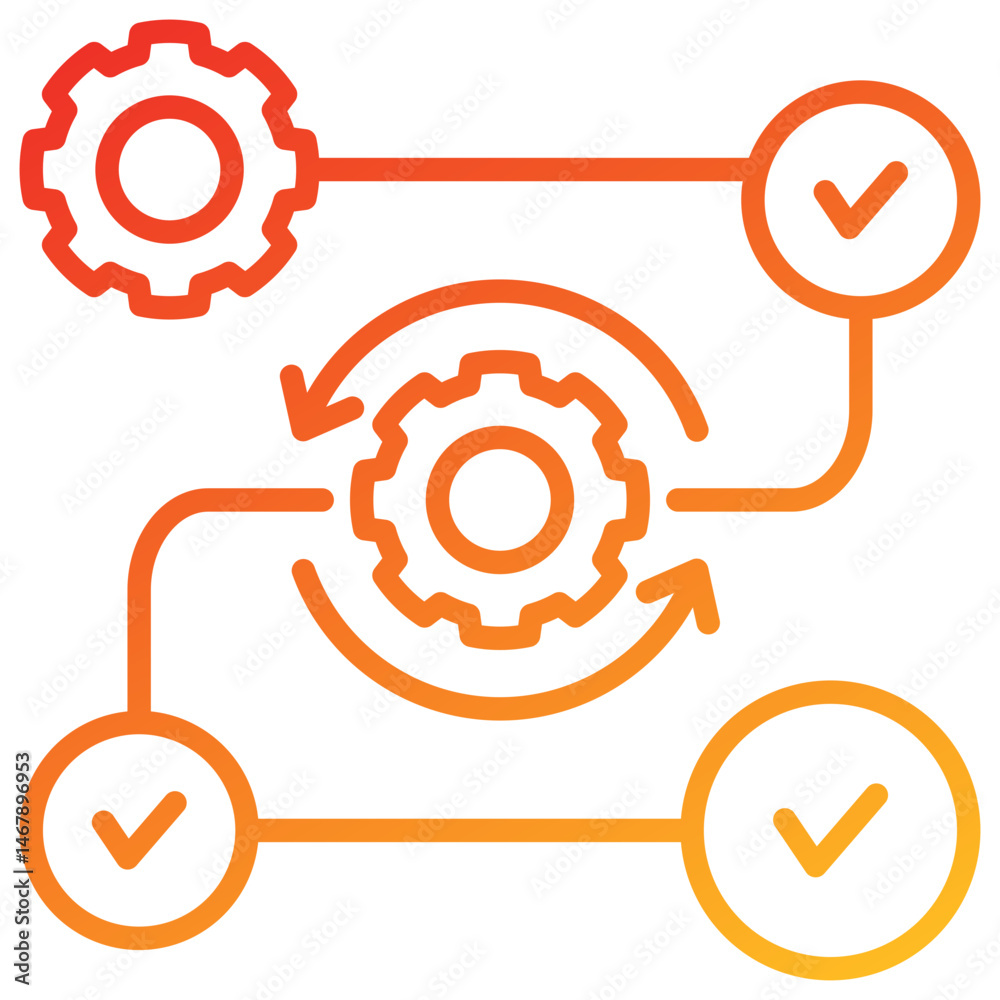 Poster process line gradient icon