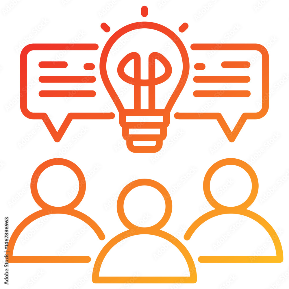 Poster discussion line gradient icon