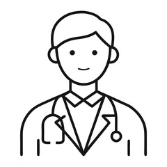 vector illustration of a doctor boy icon on white background