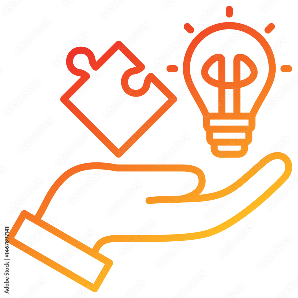 Poster Problem Solving Line Gradient Icon