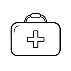 medical kit outline icon on white background
