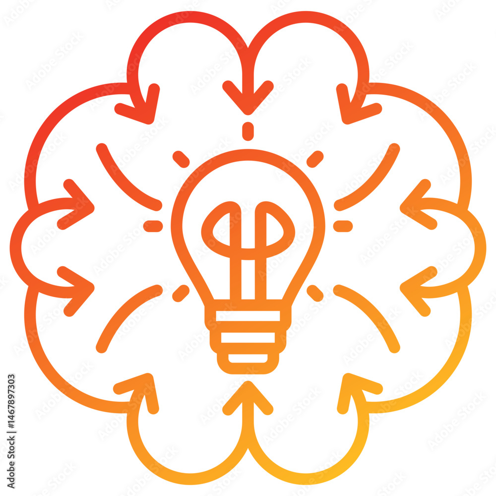 Poster brainstorming line gradient icon