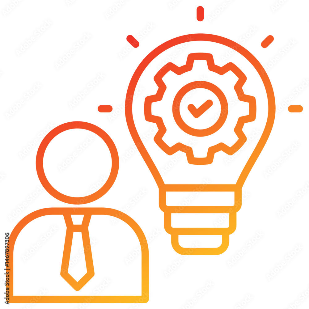 Poster solution line gradient icon