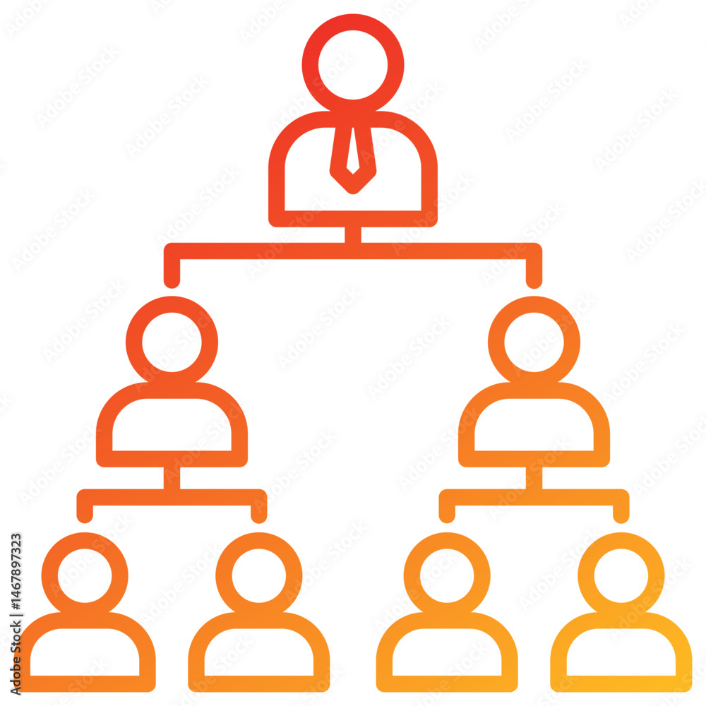 Poster organization structure line gradient icon