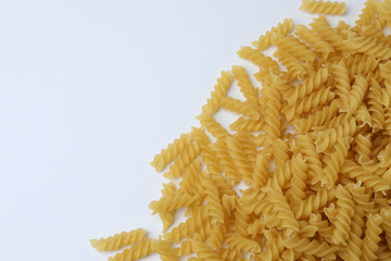 Raw pasta isolated on a white background, contour.